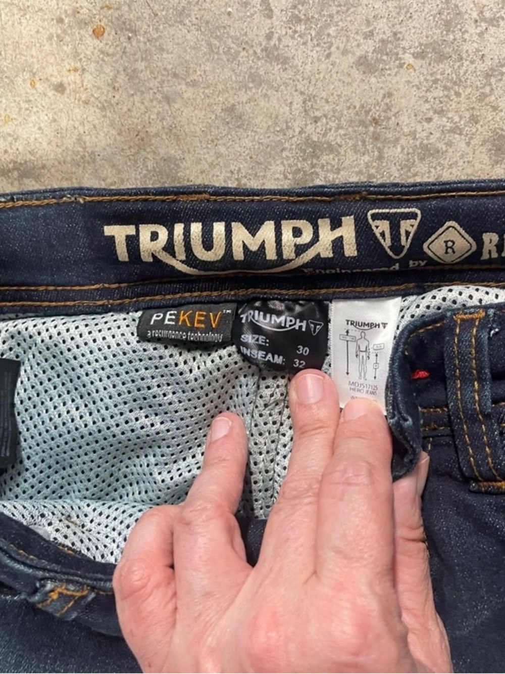 Unisex, TRIUMPH Dark Indigo Motorcycle Jeans - Dark Blue NWOT